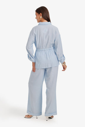Textured Drawstring Beach Set