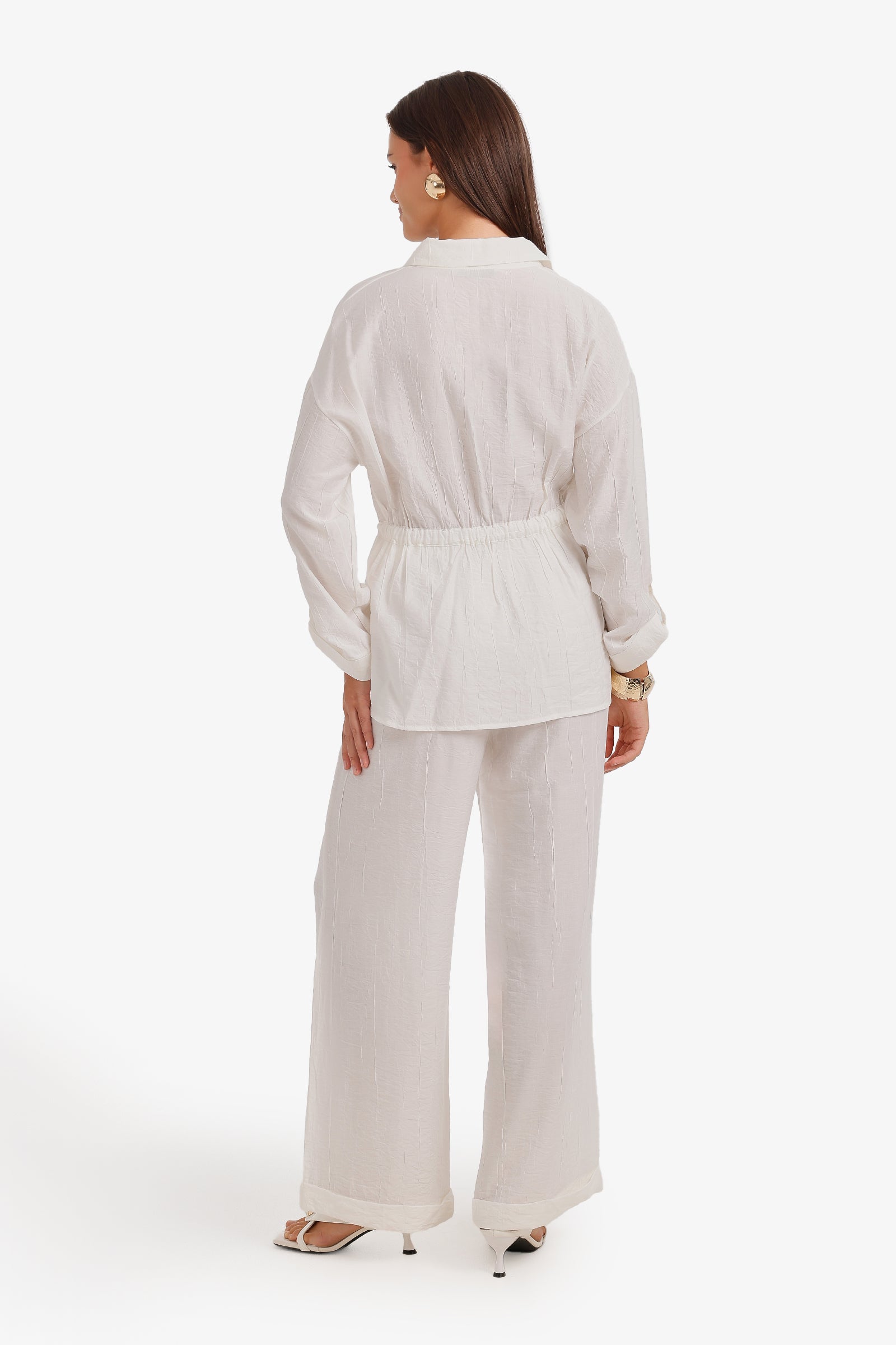 Textured Drawstring Beach Set