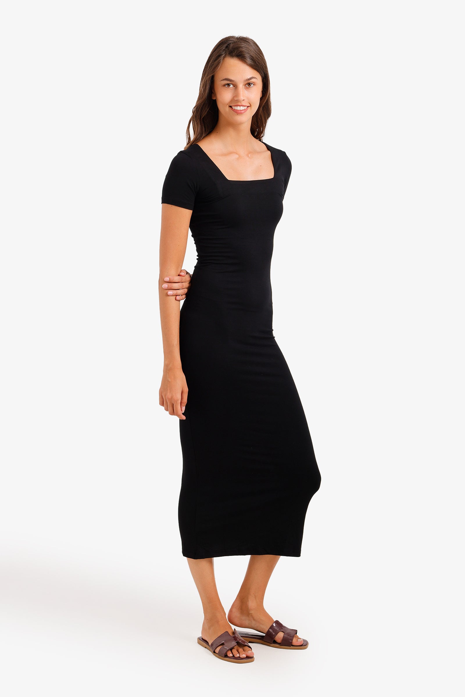 Square Neck Midi Dress