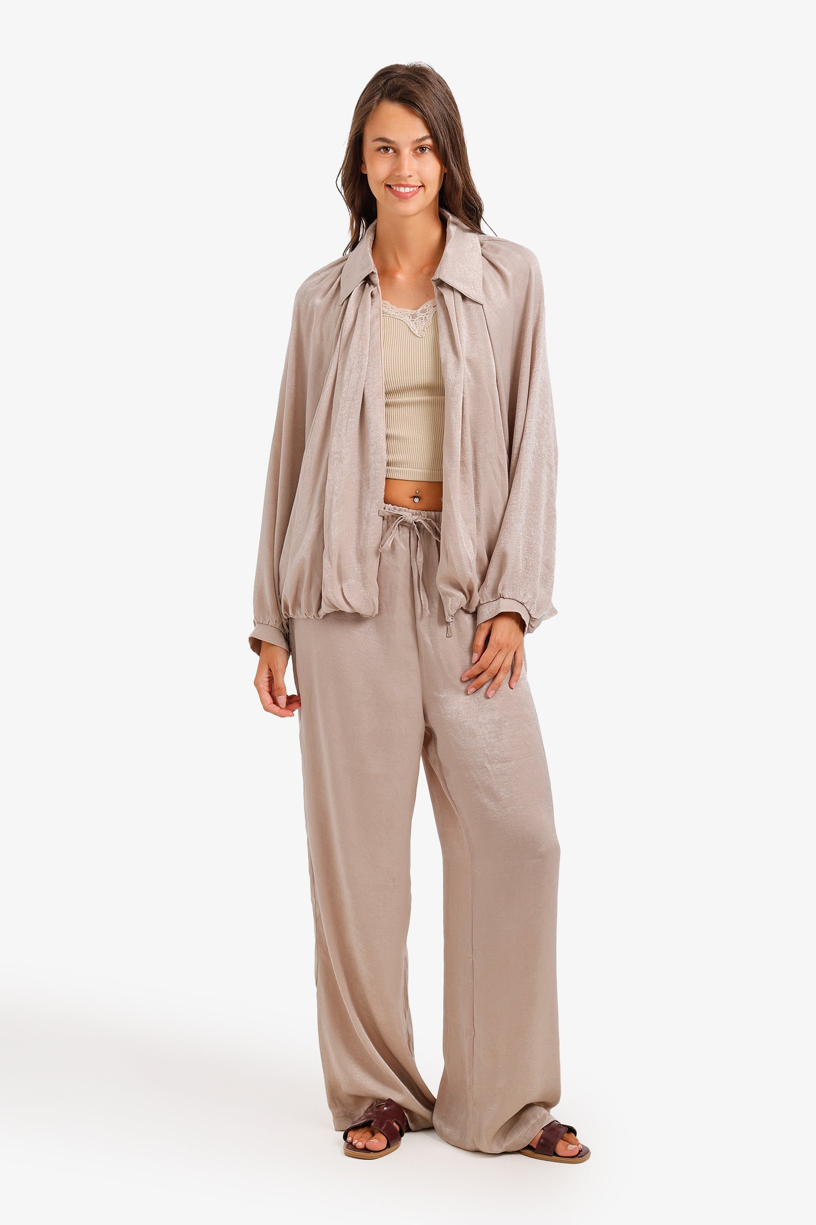 Ruched Shimmer Lounge Set