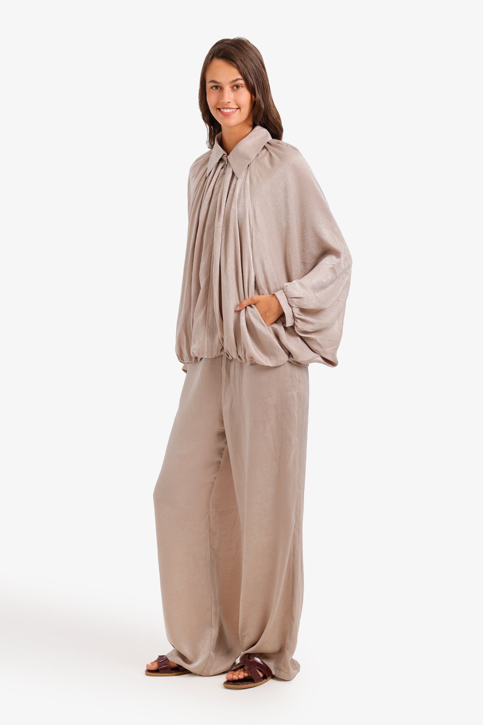 Ruched Shimmer Lounge Set