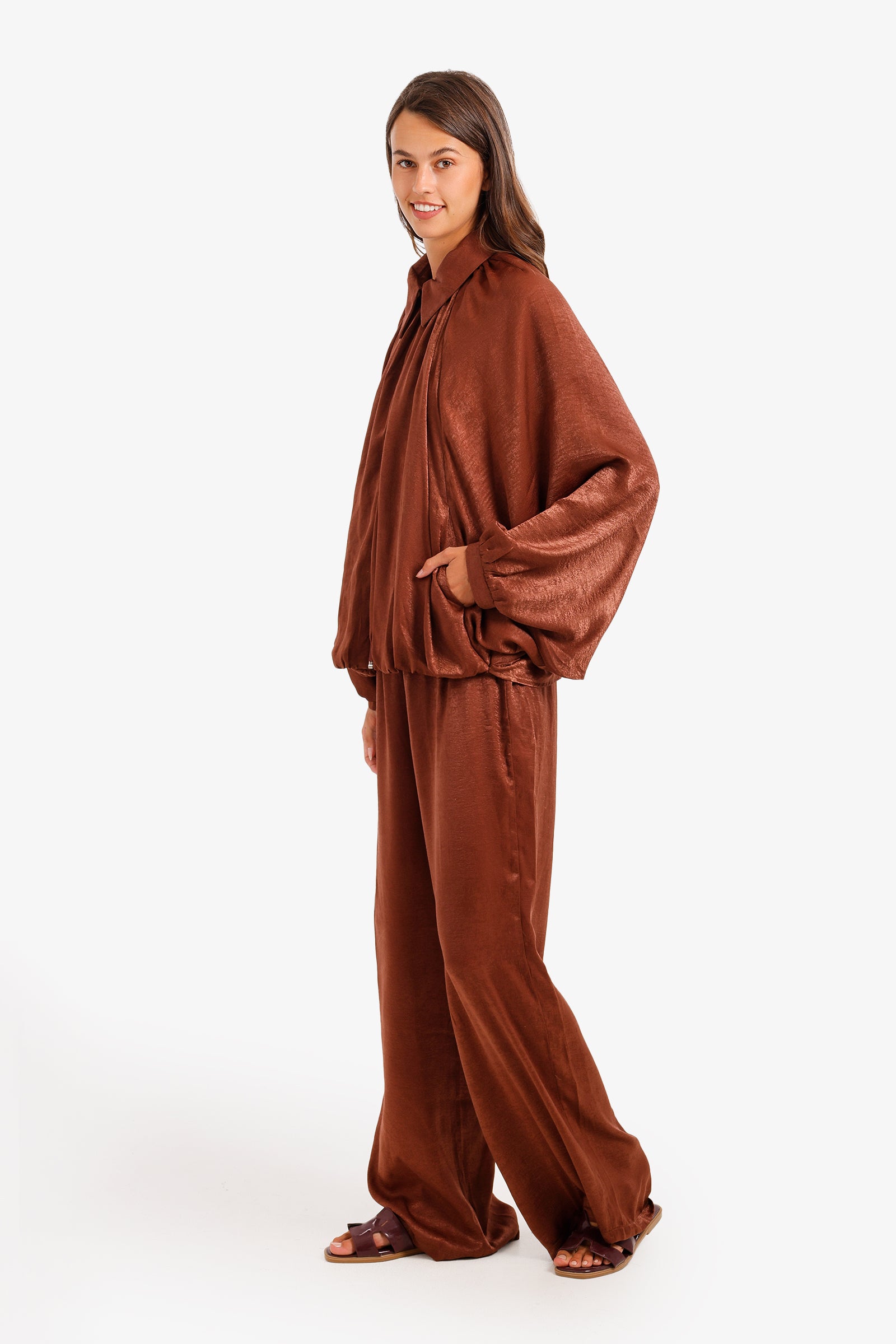 Ruched Shimmer Lounge Set