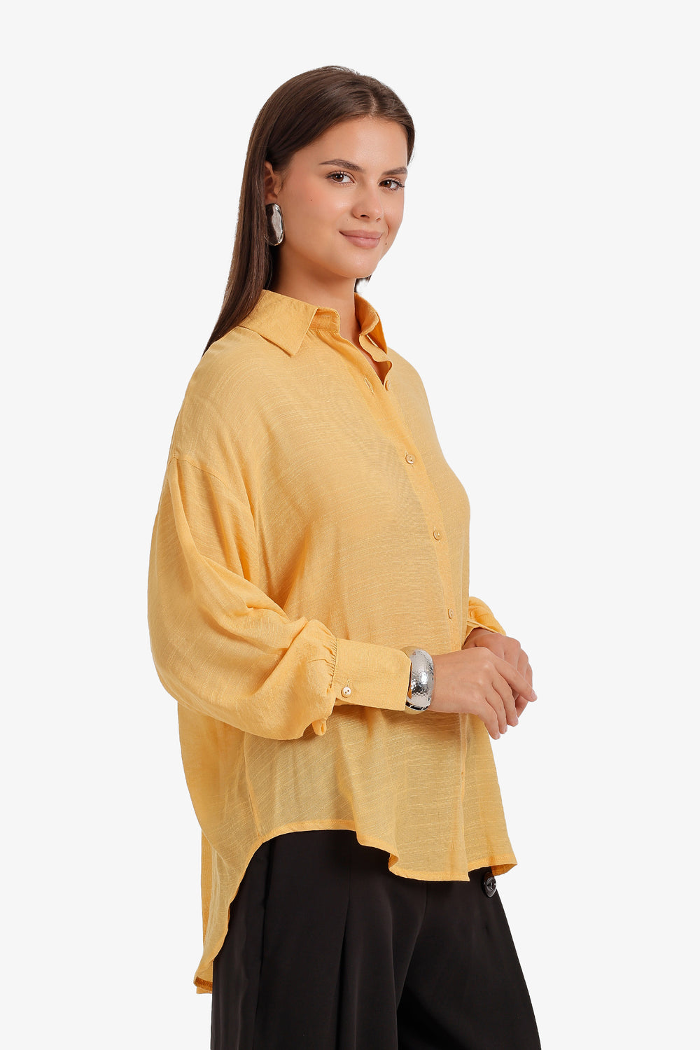 Sheer High-Low Shirt