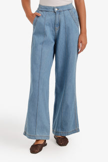Front-Seam Denim Pants