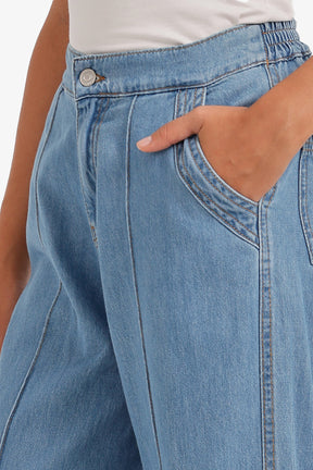 Front-Seam Denim Pants