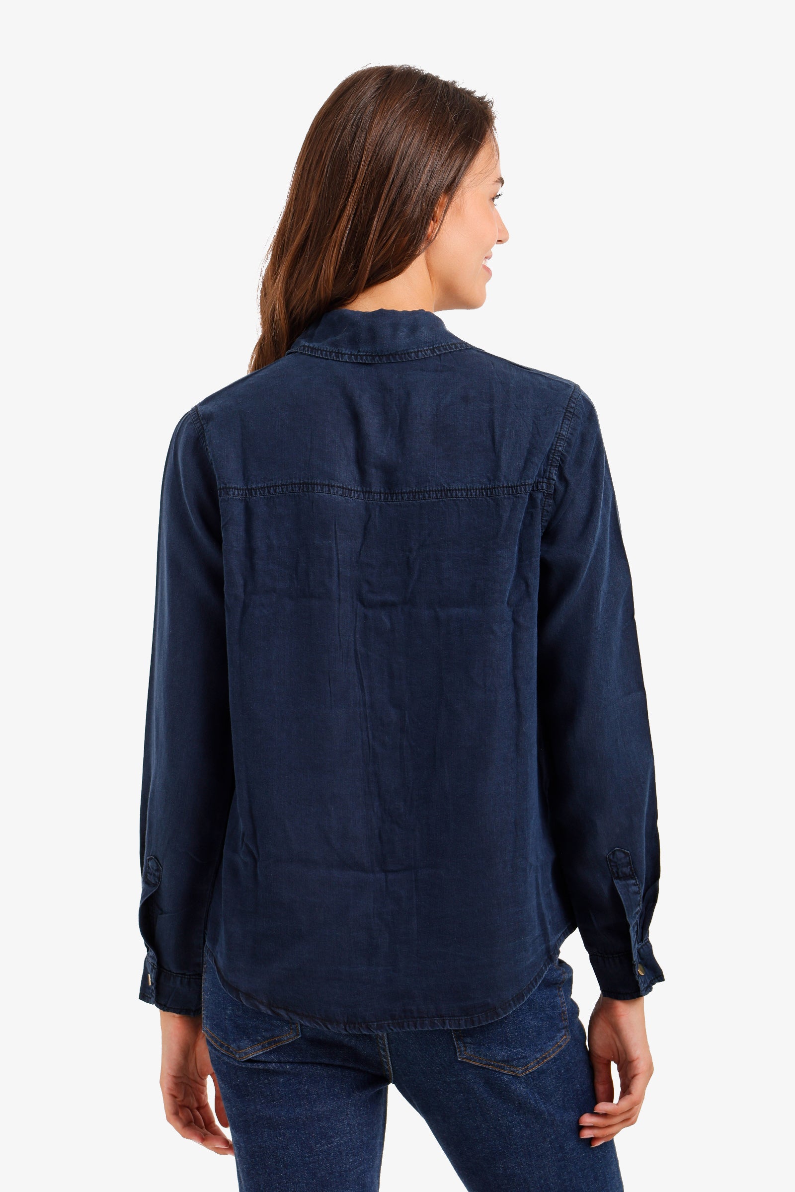 Snap-Button Denim Shirt
