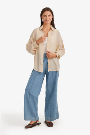 Sheer High-Low Shirt