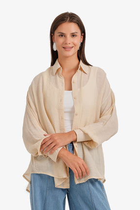 Sheer High-Low Shirt