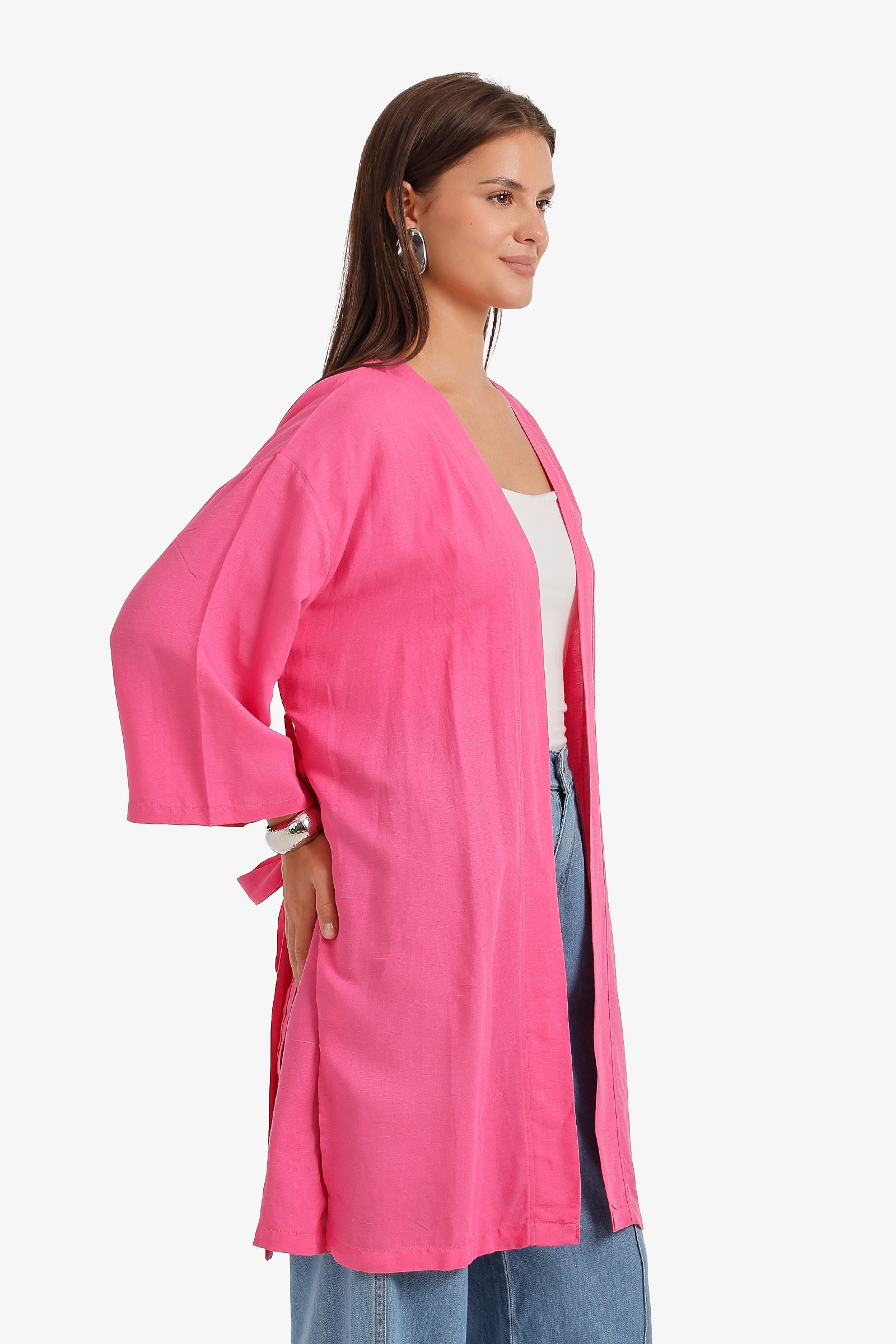 Belted Open-Front Cardigan