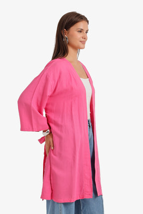 Belted Open-Front Cardigan