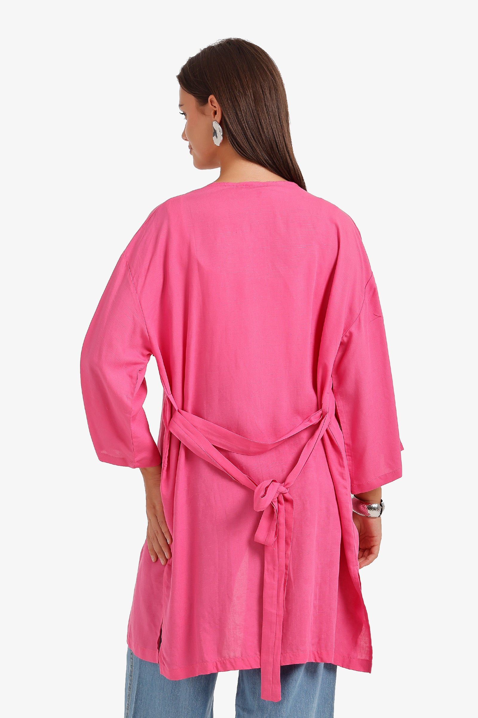 Belted Open-Front Cardigan