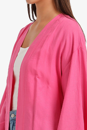 Belted Open-Front Cardigan
