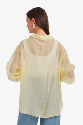 Sheer Double-Breasted Shirt
