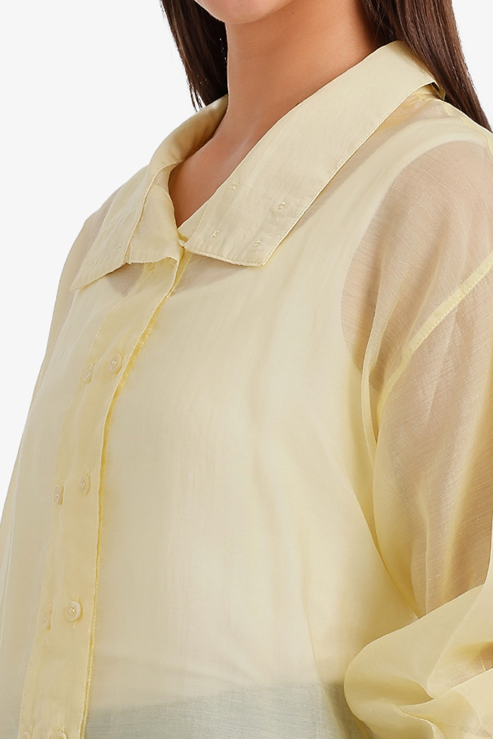 Sheer Double-Breasted Shirt