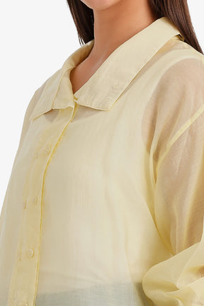 Sheer Double-Breasted Shirt