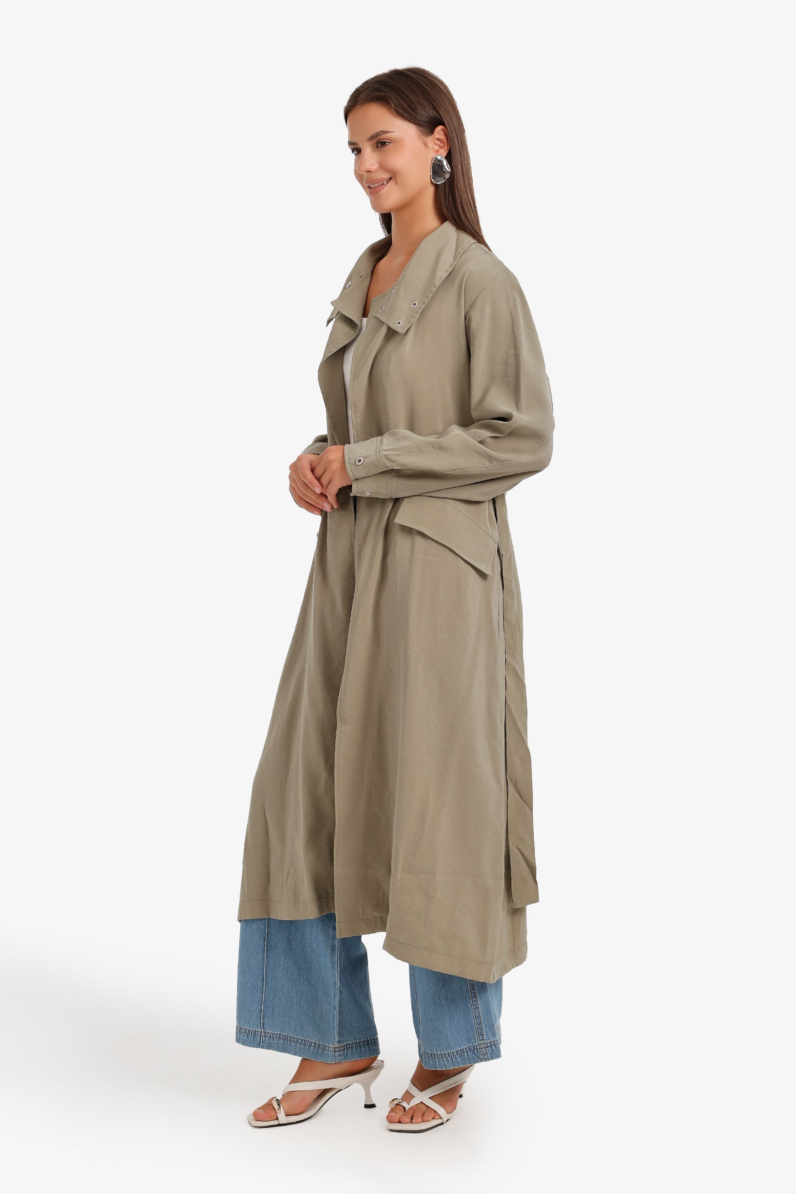 Coat-Style Belted Cardigan