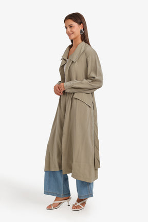 Coat-Style Belted Cardigan