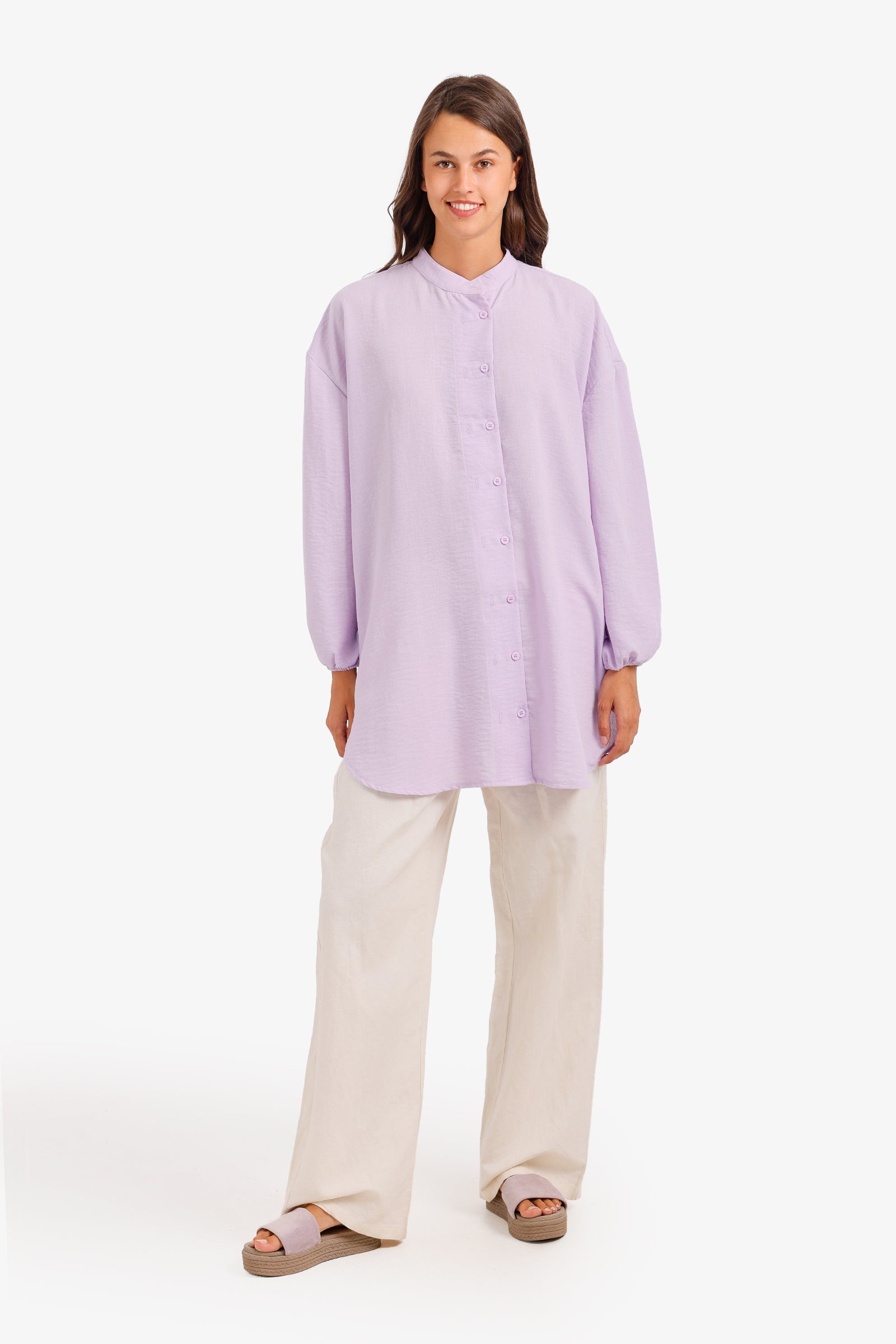 Mandarin Collar Tunic Shirt