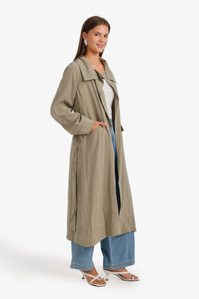 Coat-Style Belted Cardigan