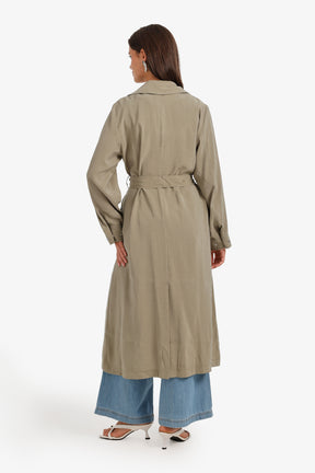 Coat-Style Belted Cardigan