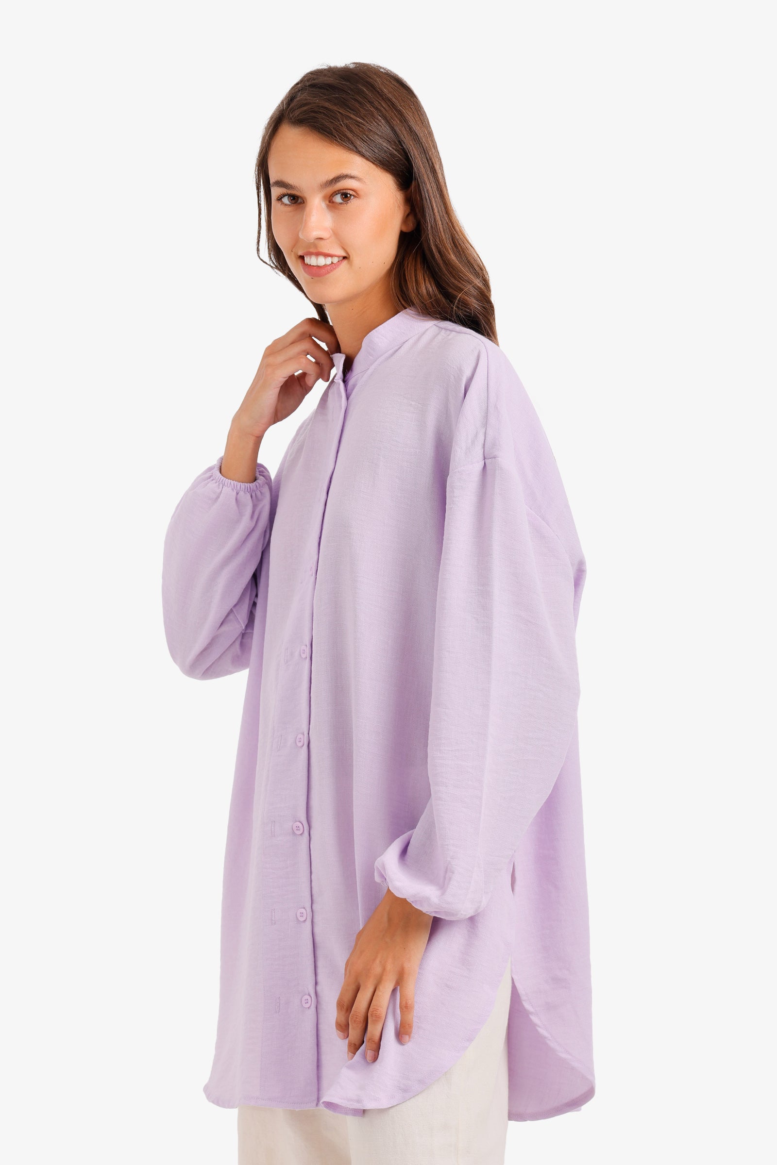 Mandarin Collar Tunic Shirt
