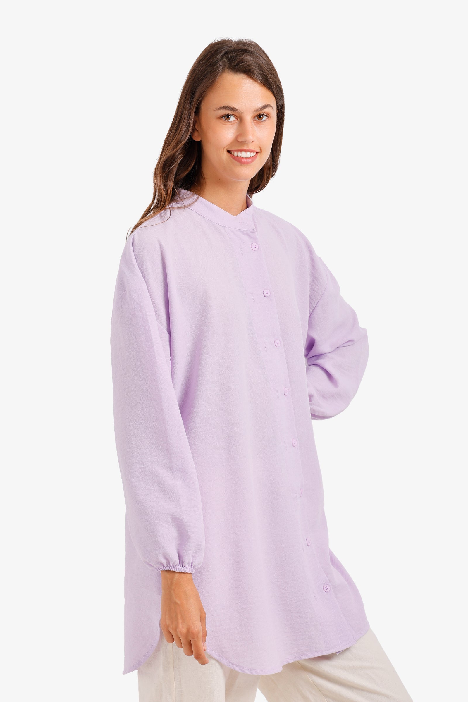 Mandarin Collar Tunic Shirt