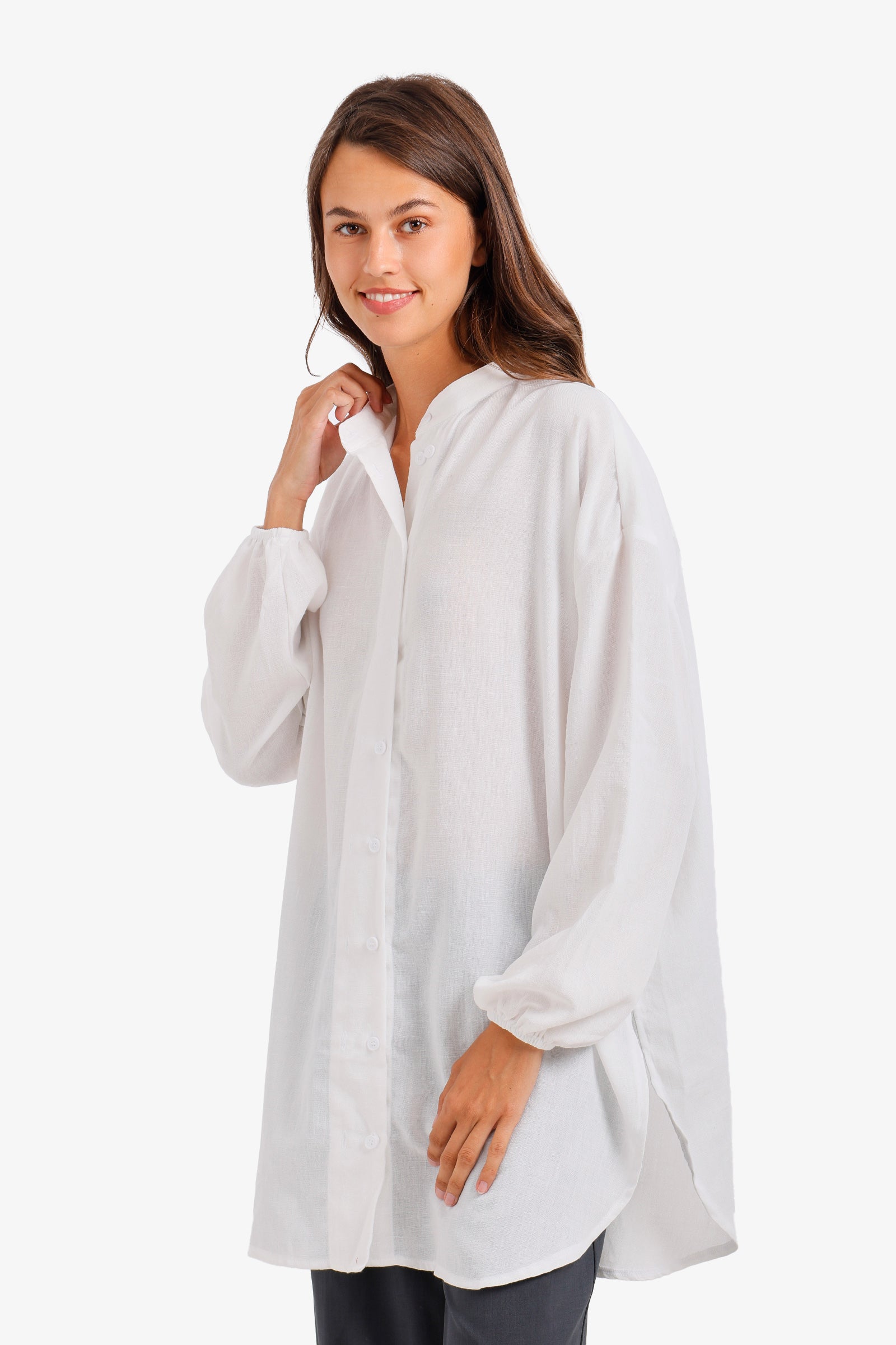 Mandarin Collar Tunic Shirt