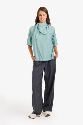 Scarf-Neck Blouse