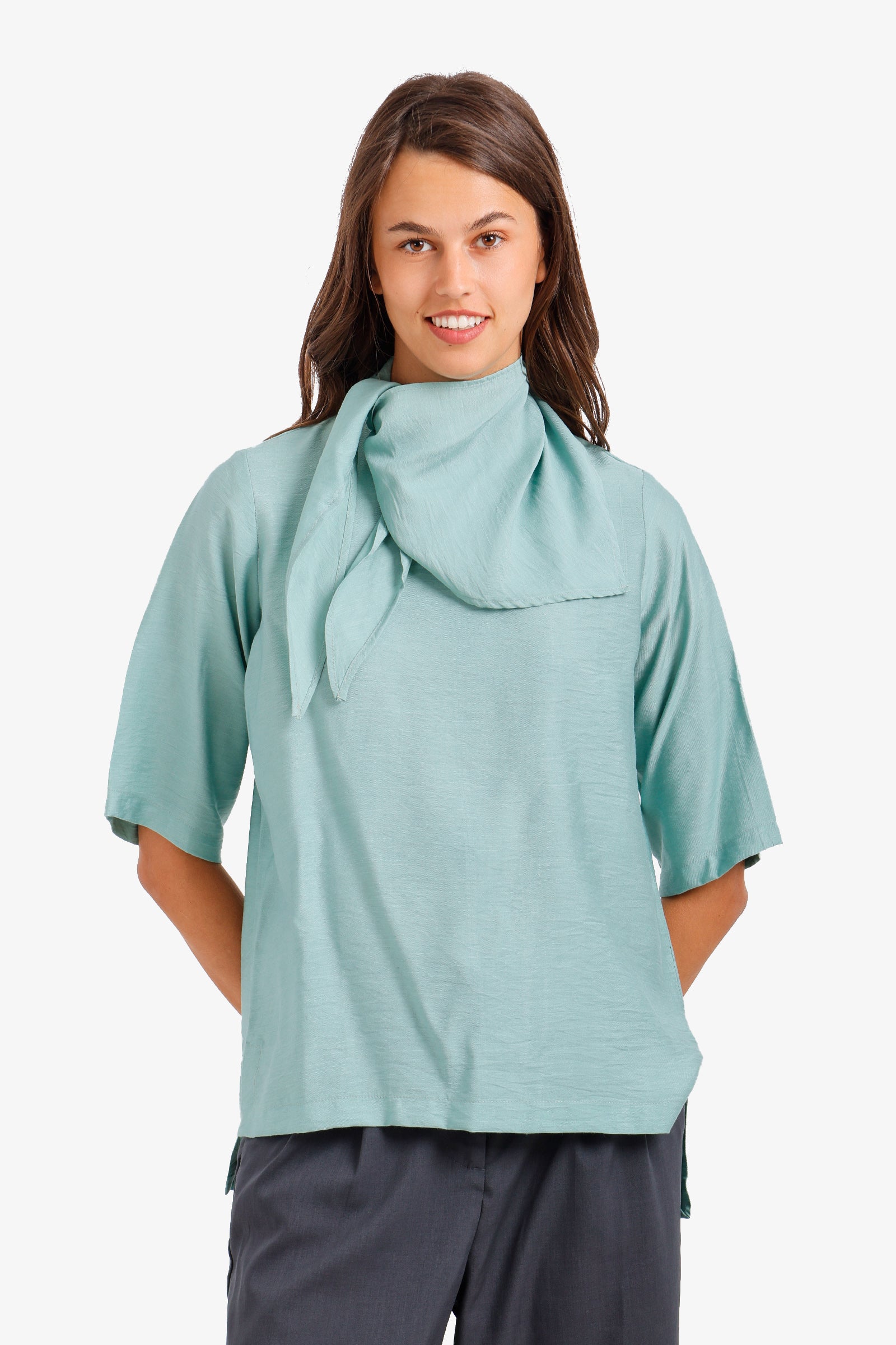 Scarf-Neck Blouse
