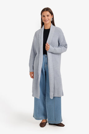 Ribbed Shawl Collar Cardigan