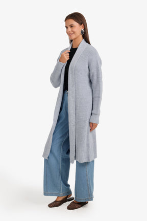 Ribbed Shawl Collar Cardigan