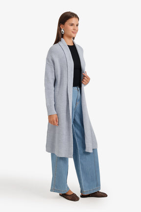 Ribbed Shawl Collar Cardigan