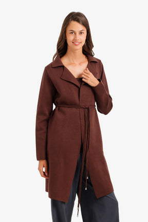 Knee-Length Belted Coat