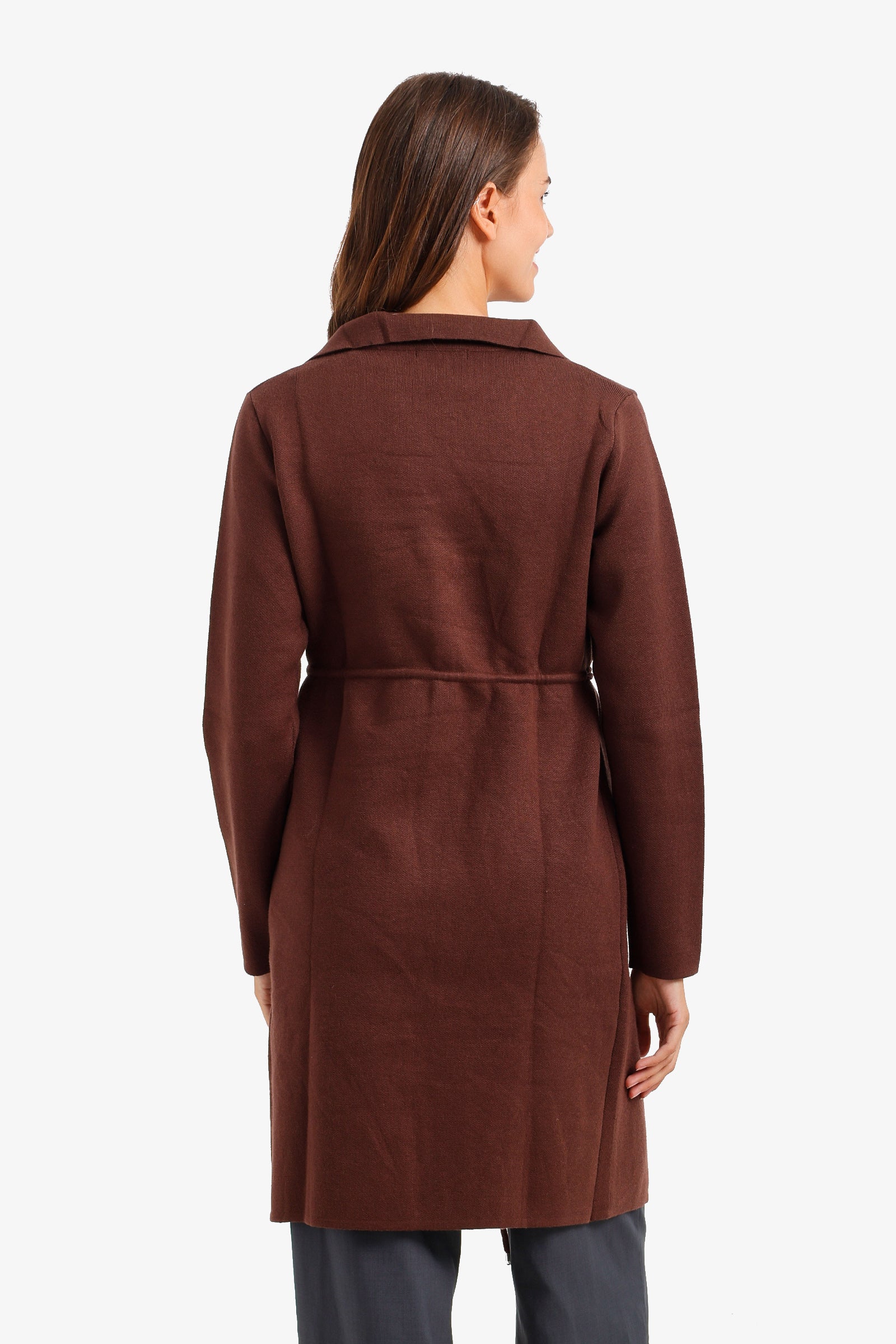 Knee-Length Belted Coat