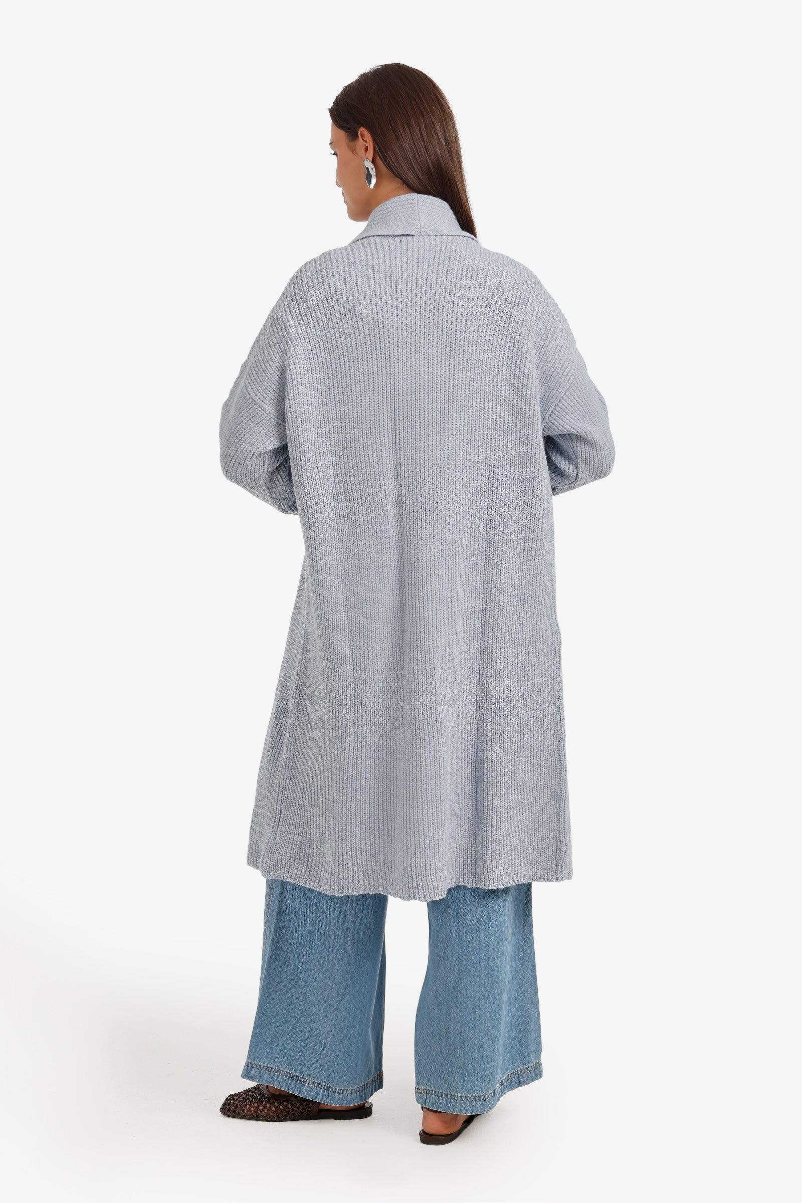 Ribbed Shawl Collar Cardigan
