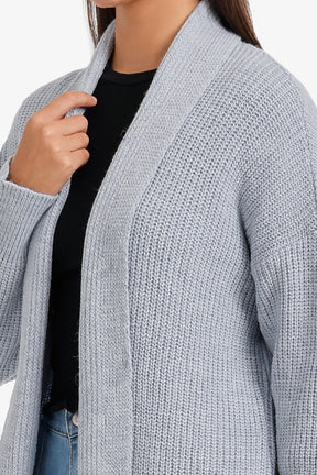 Ribbed Shawl Collar Cardigan