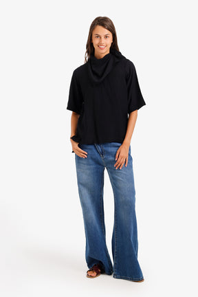 Scarf-Neck Blouse