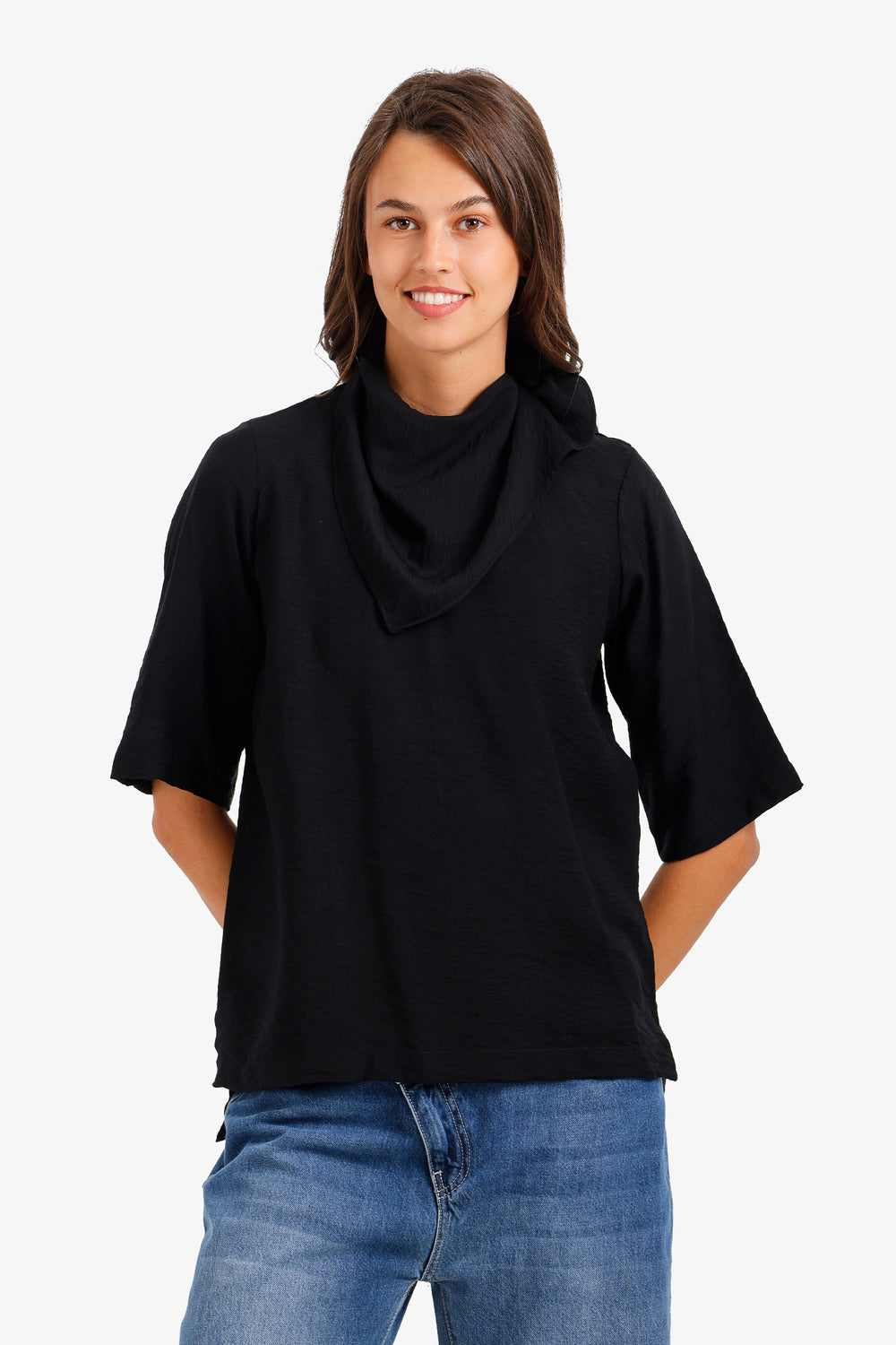 Scarf-Neck Blouse