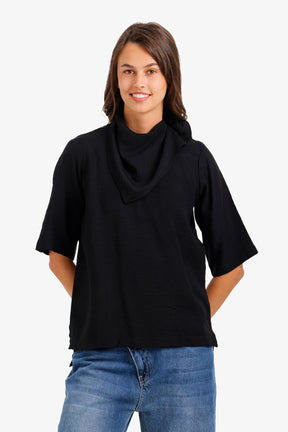 Scarf-Neck Blouse