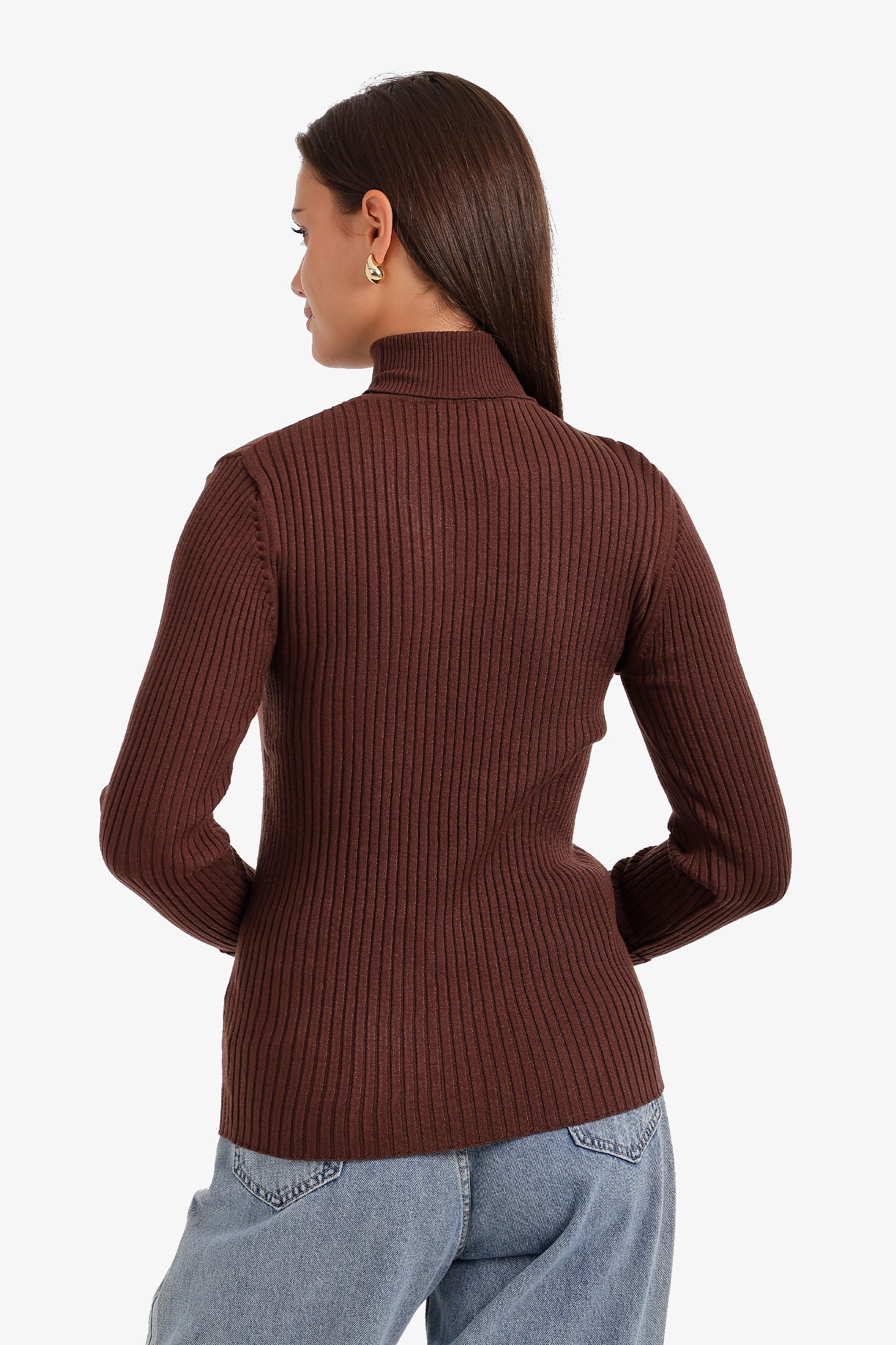 Ribbed Slim Flit Pullover