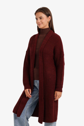 Ribbed Shawl Collar Cardigan