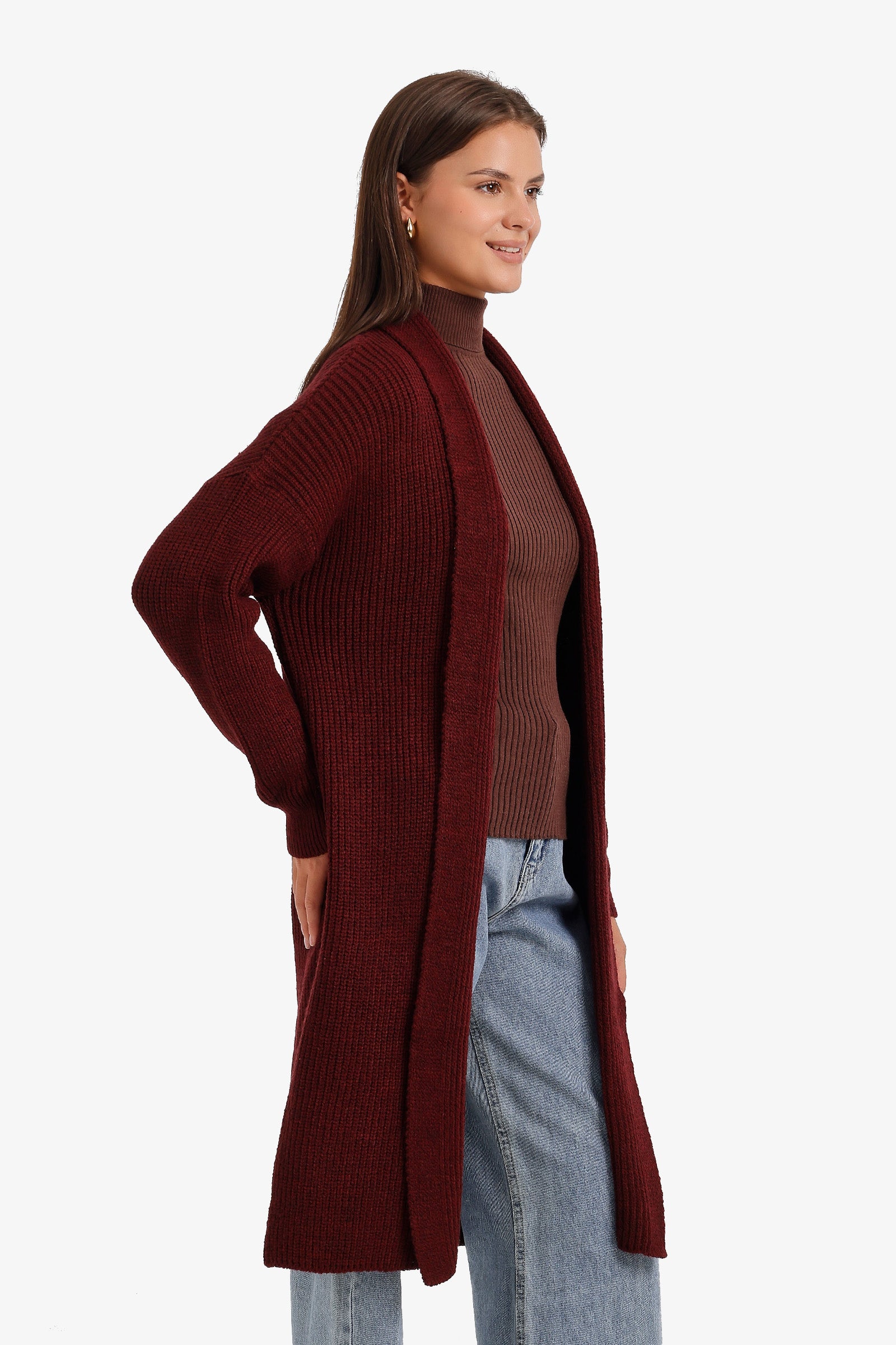 Ribbed Shawl Collar Cardigan