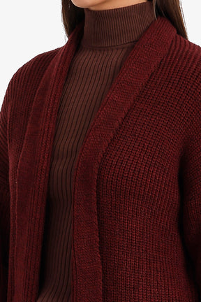 Ribbed Shawl Collar Cardigan