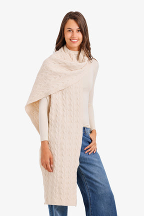 Vertical Cable-Knit Scarf