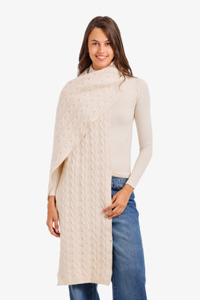 Vertical Cable-Knit Scarf