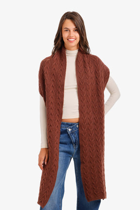 Vertical Cable-Knit Scarf