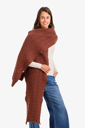 Vertical Cable-Knit Scarf