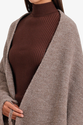 Fringed Trim Poncho