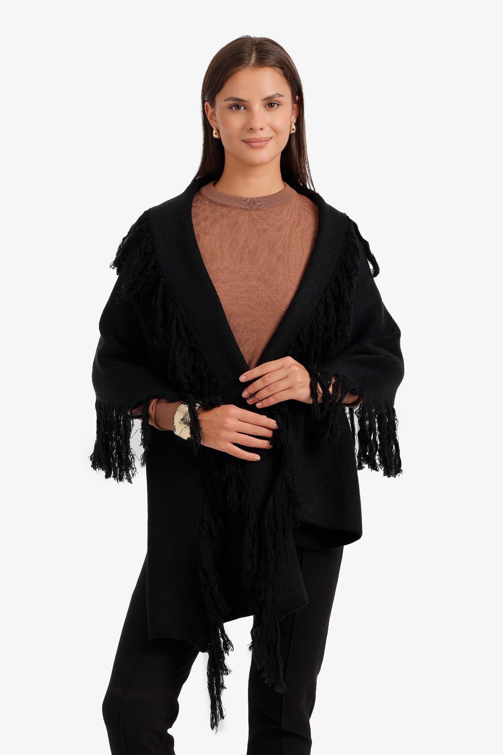 Fringed Knit Scarf