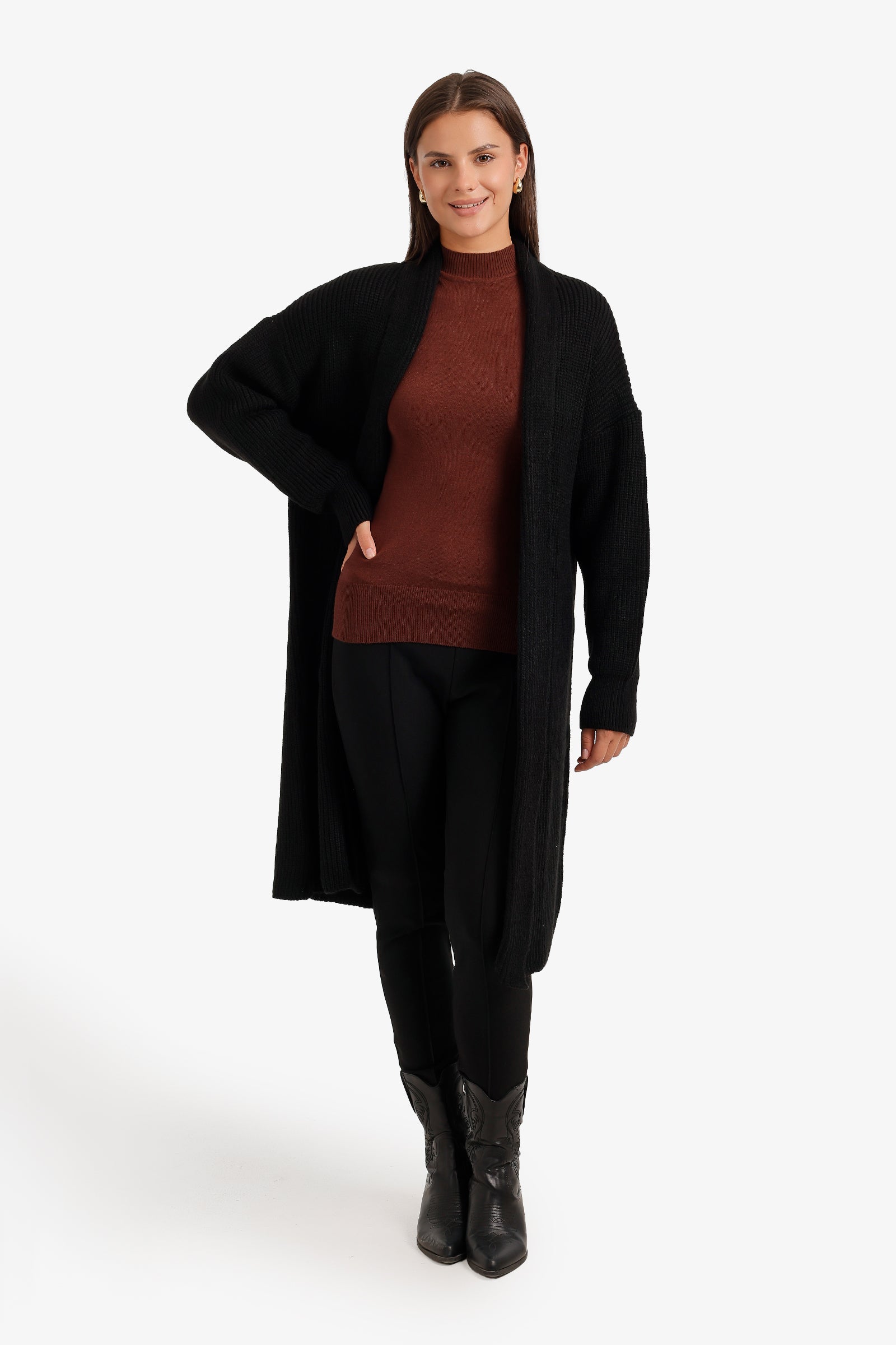 Ribbed Shawl Collar Cardigan